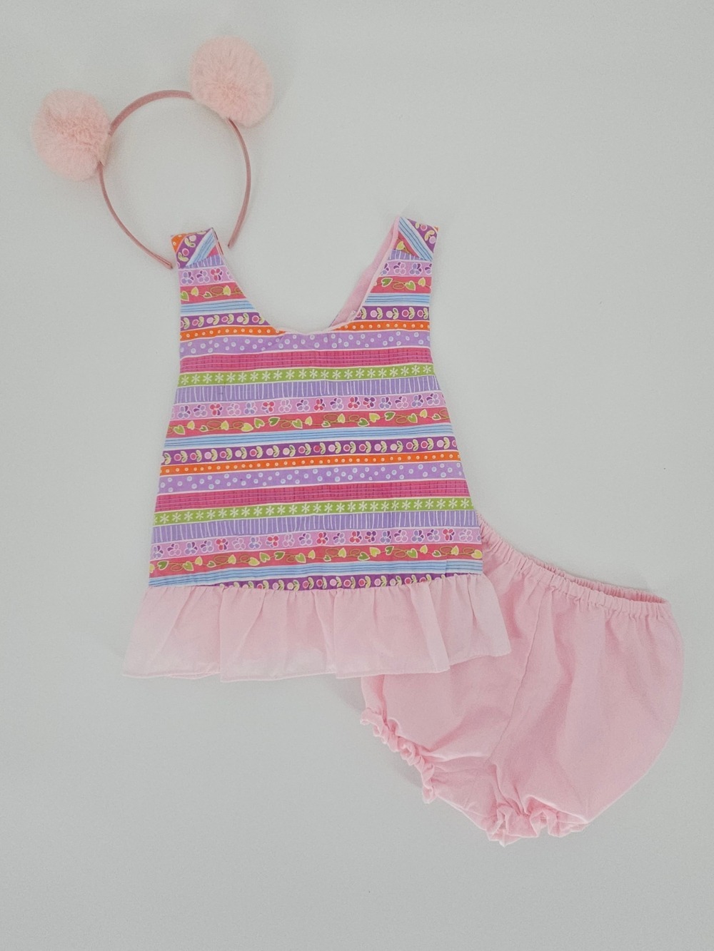 5/$25 Grannie Annie Handmade Girls 24 Months Pink Floral 3 Piece Outfit